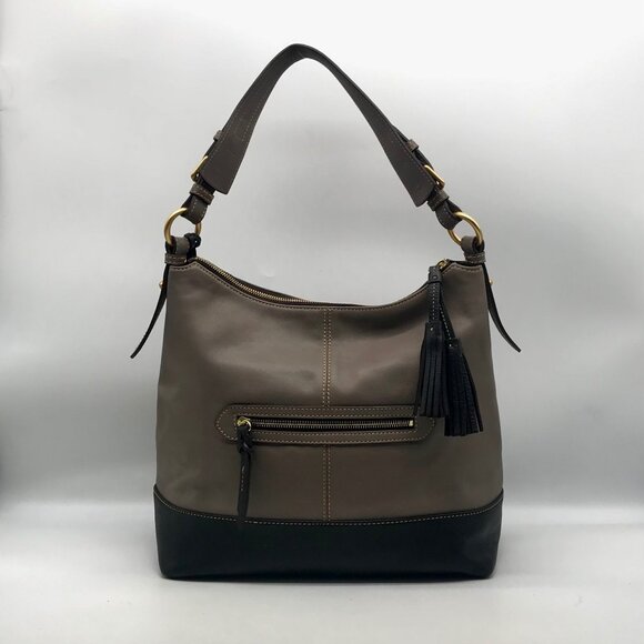 Dooney & Bourke Sophie Two-Toned Pebbled Grain Leather Hobo Bag - Picture 2 of 12